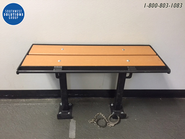 ADA detainee handcuff bench for jails