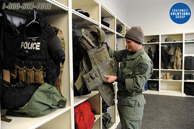Tactical unit gear storage for police
