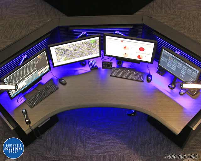 Dispatch control center furniture for public safety