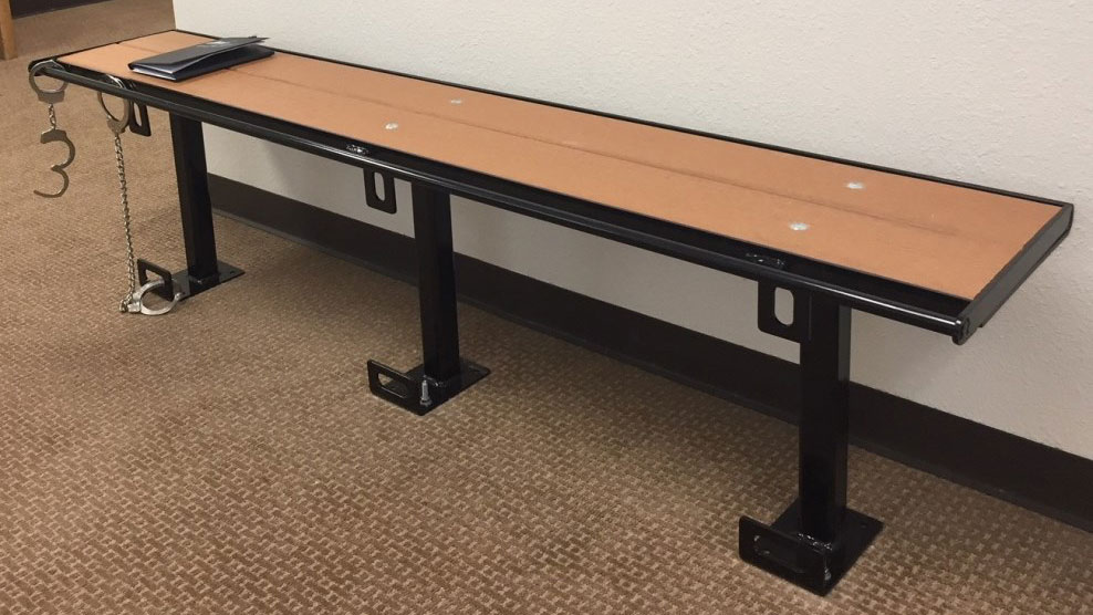 handcuff detention benches for police.