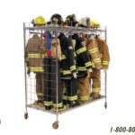Turnout gear storage for firefighters