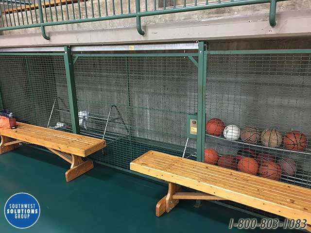 athletic equipment storage cages