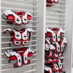 athletic gear storage shelving