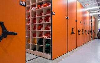athletic mobile shelving