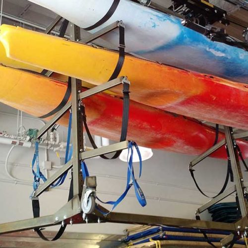 Vertical Lift Storage for Canoes & Kayaks