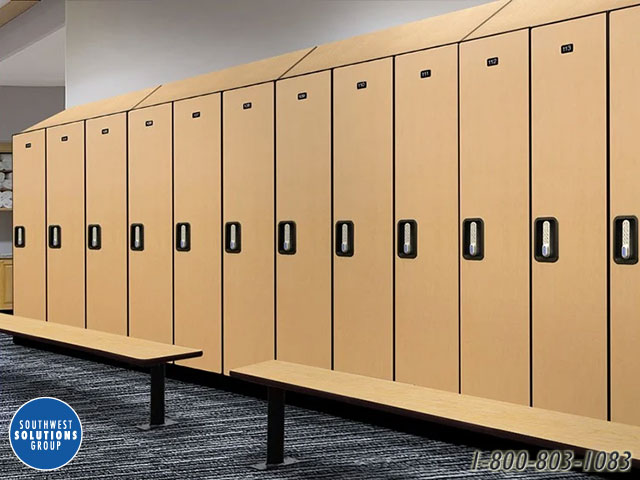 wood laminate gym lockers