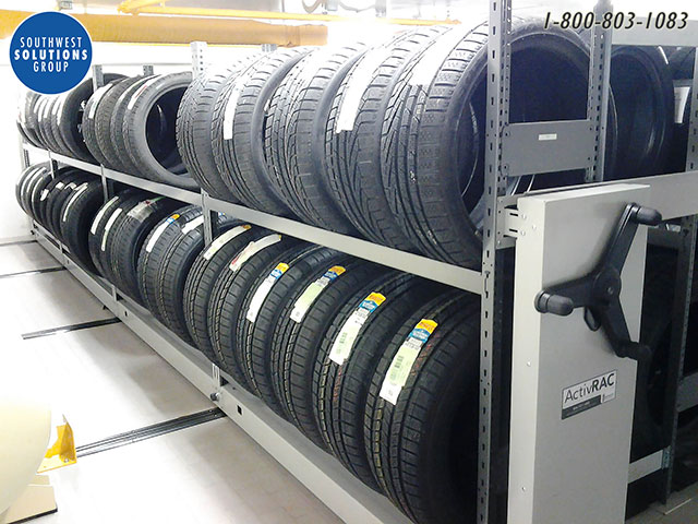 rolling high density tire racks