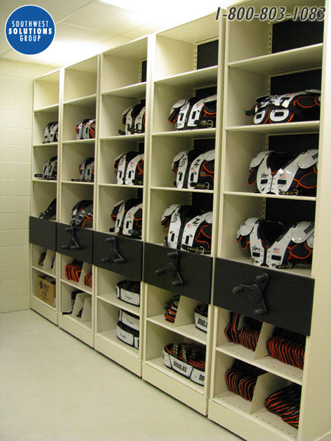 shelves football shoulder pad storage