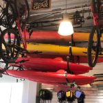 storing kayak canoes overhead
