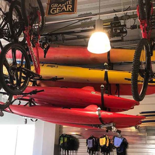 Vertical Lift Storage for Canoes & Kayaks