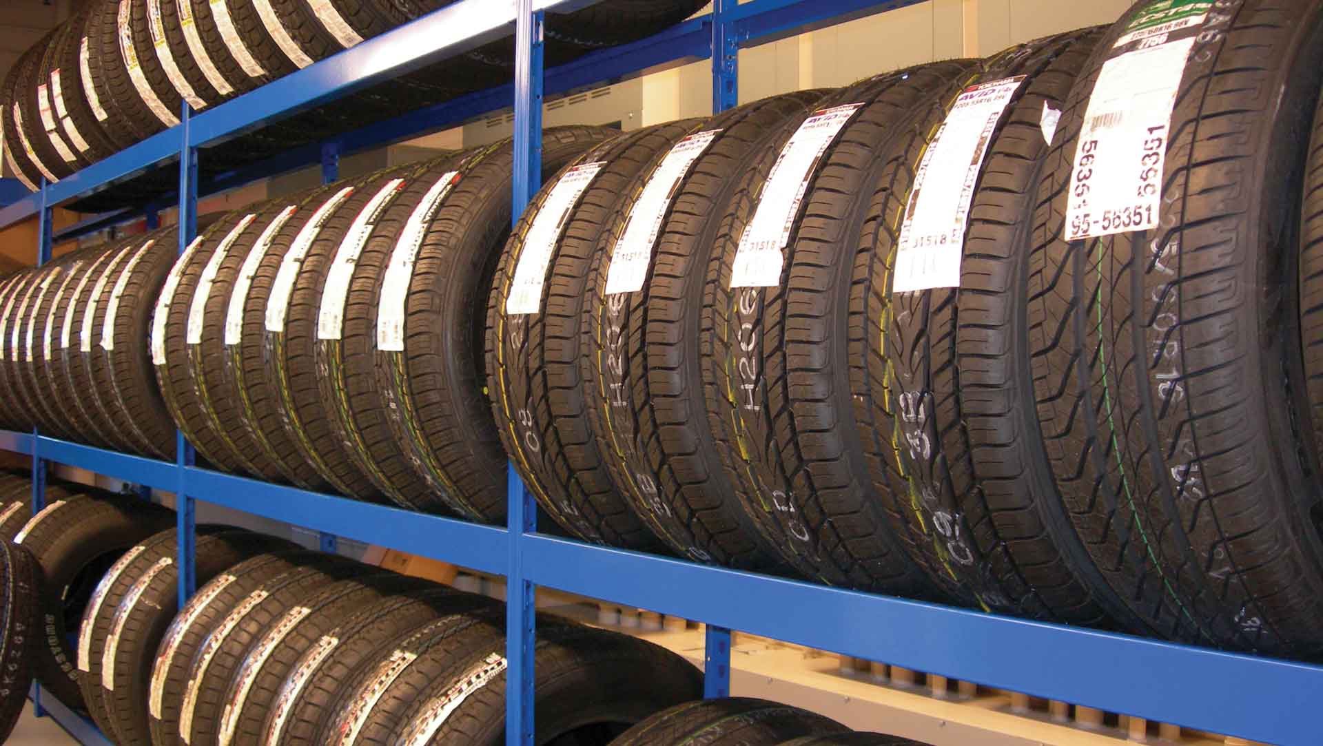 tire storage shelving