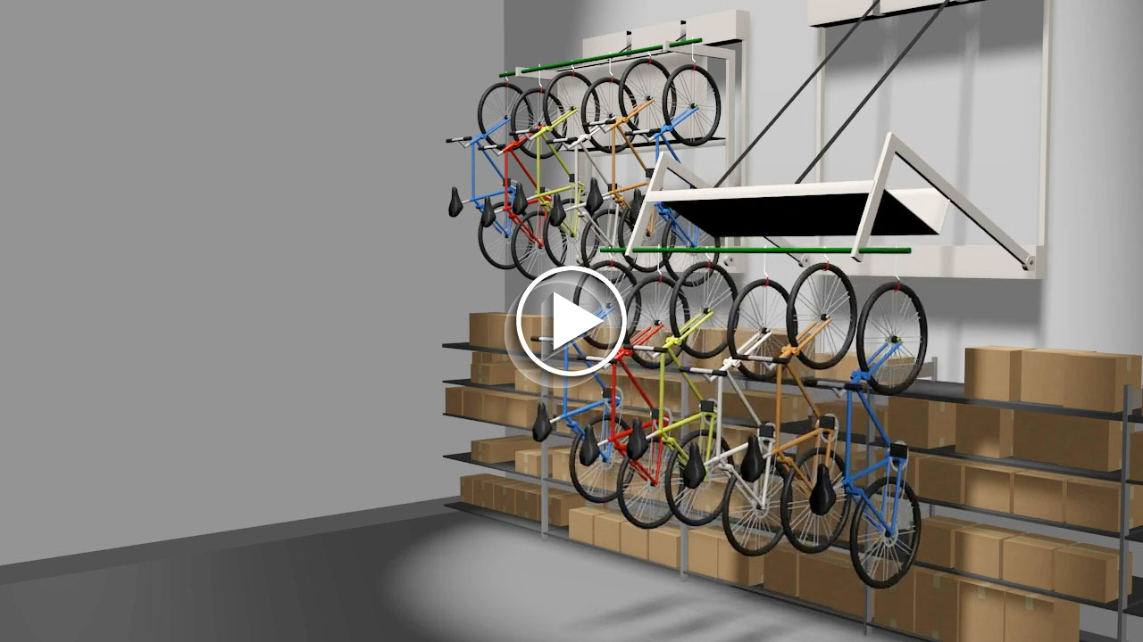 Wall-Mounted Bike Storage Lifts