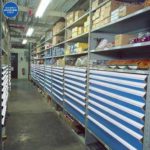 automotive parts department drawer shelving