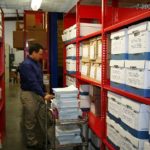 automotive parts department record box shelving