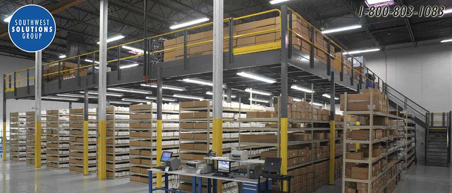 automotive parts mezzanine shelving