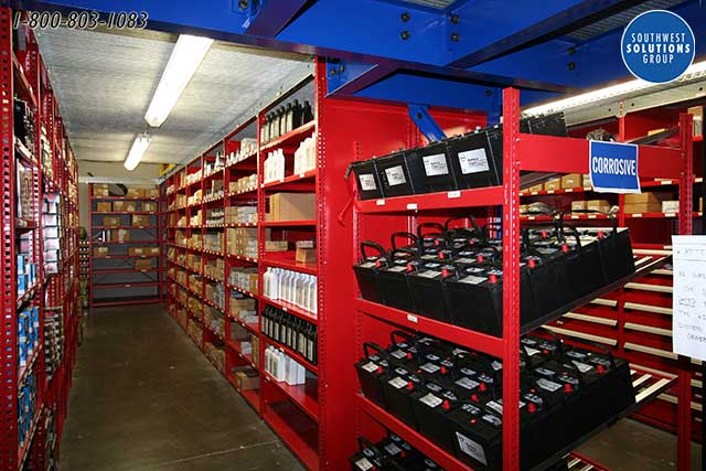 first in first out battery rack parts department