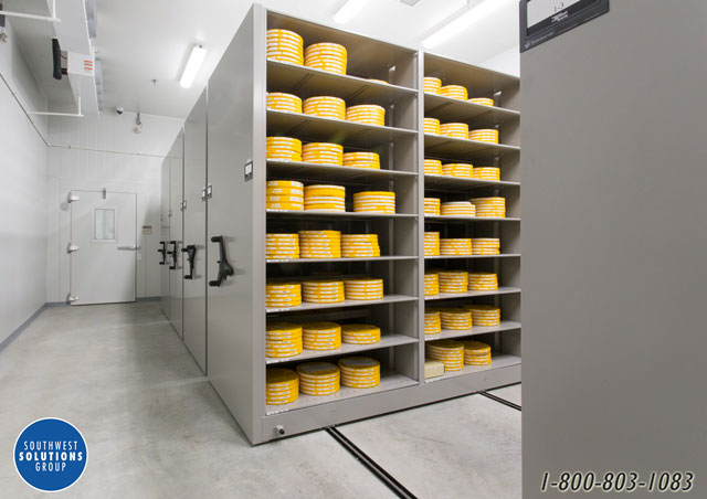 compact shelving film storage cold room