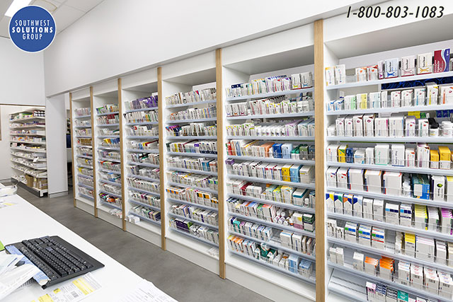 efficient hospital pharmacy shelving