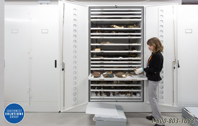 fossil specimen storage cabinet
