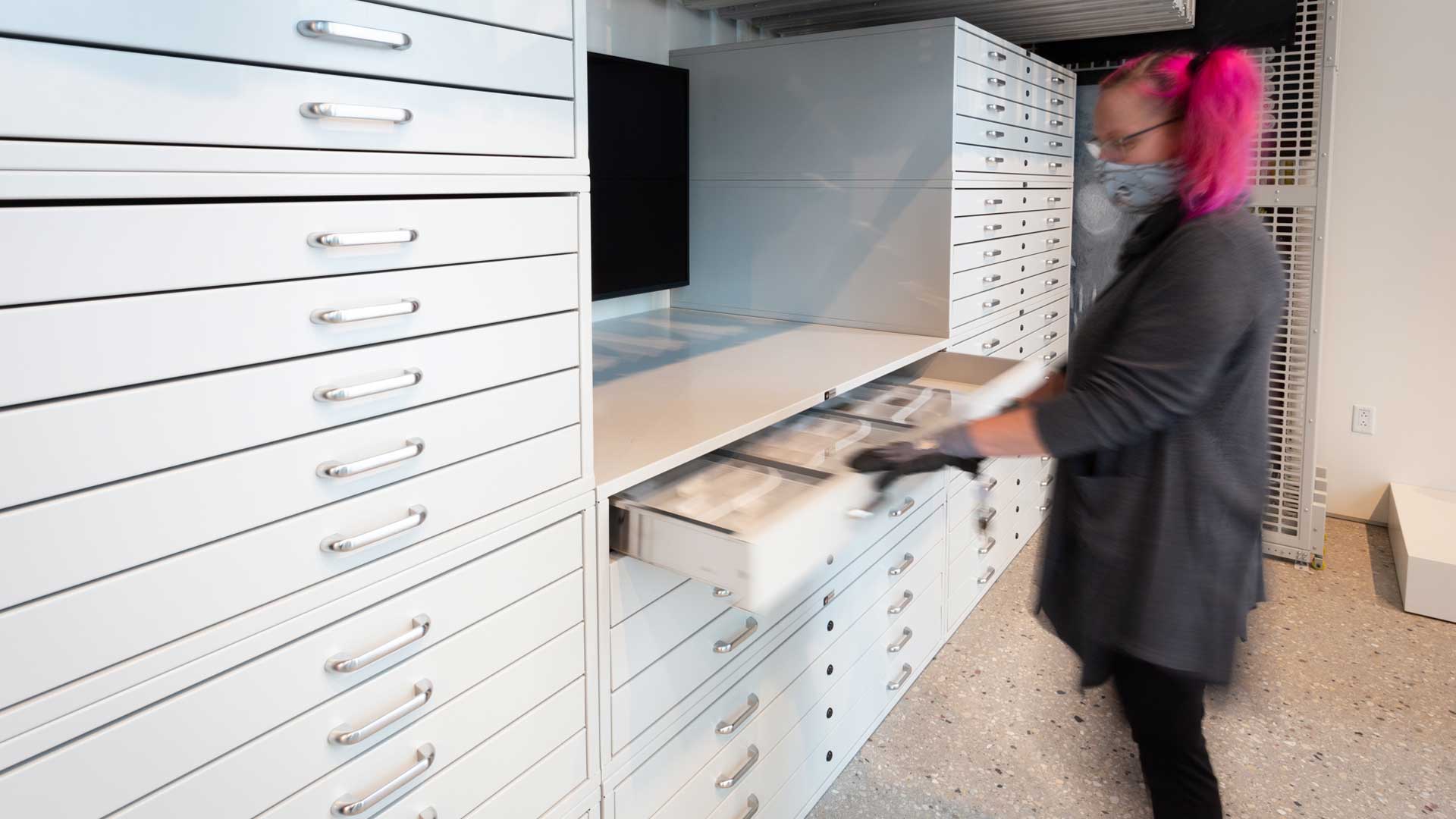 museum flat file cabinets
