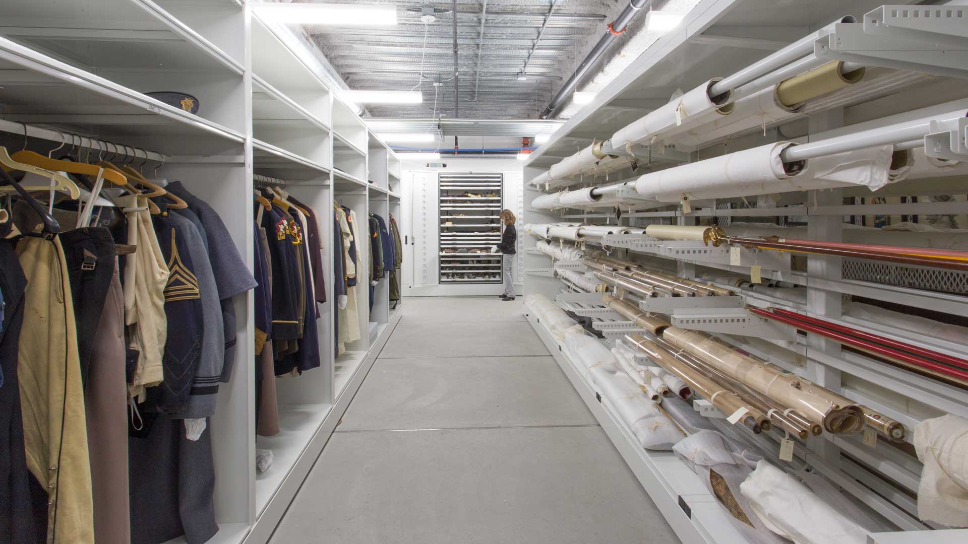 museum rolled textile racks