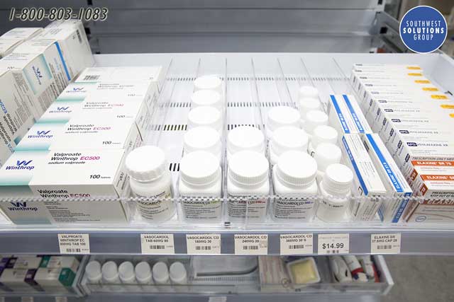pharmacy shelf dividers bin fronts