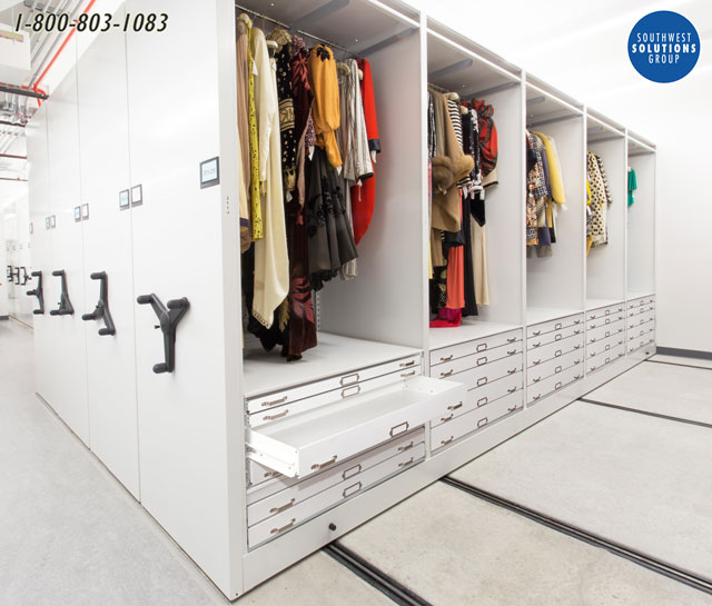 rolling compact shelving garments wardrobe storage