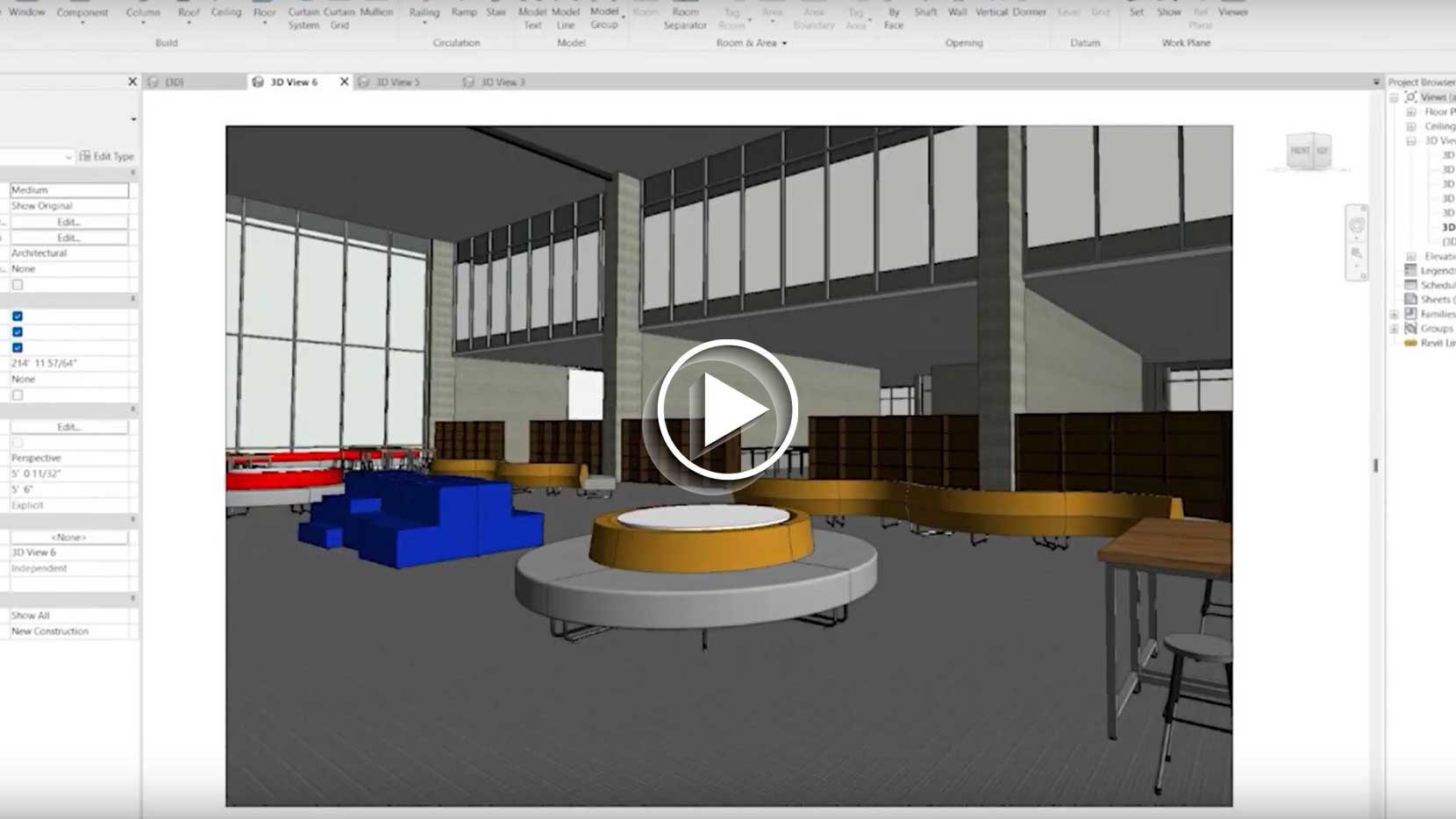 Soft Seating for Library, Lounge, or Classroom Revit Model