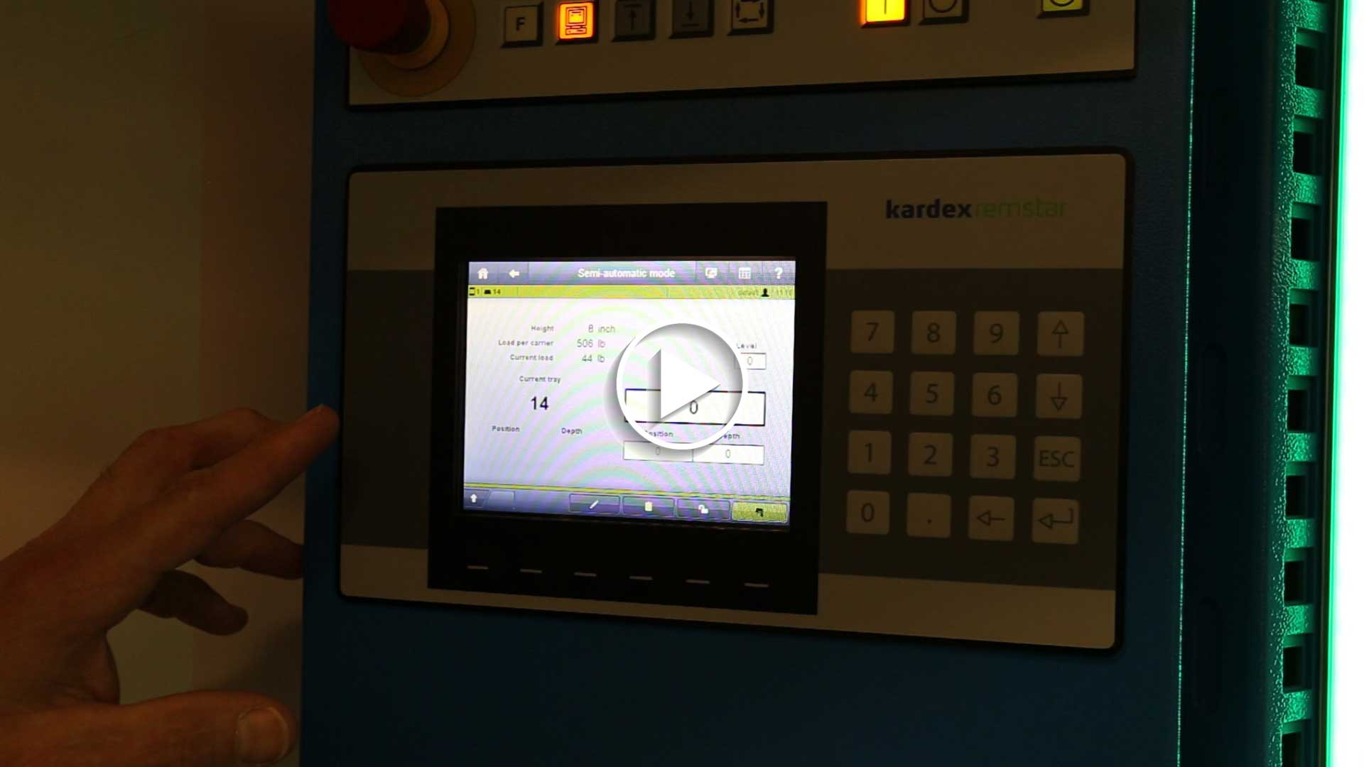 Vertical Lift Module Control Display