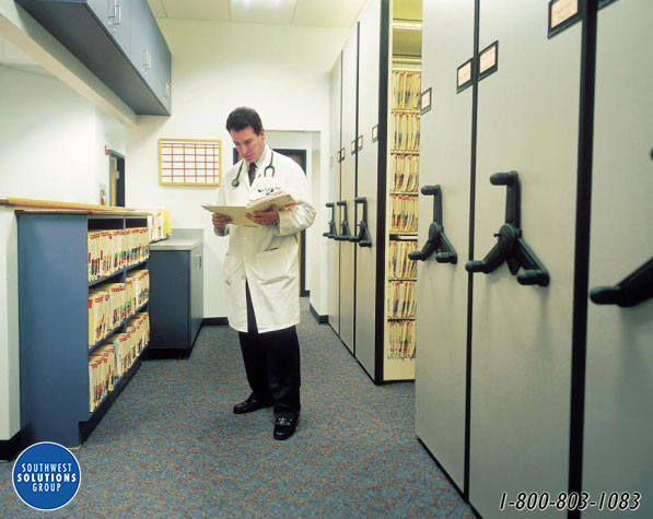 high density shelving medical record storage