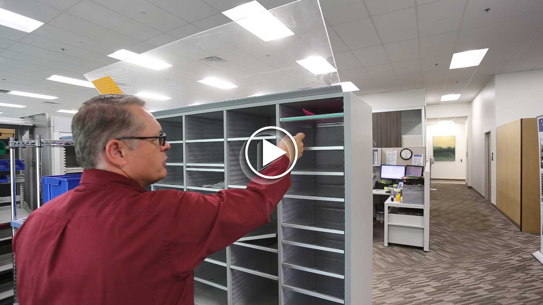 Mailroom Sorter Clear Shelves