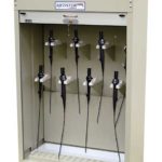 endoscope cabinet with pull down doors