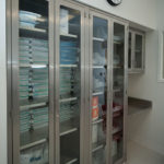 glass door wall cabinets stainless steel