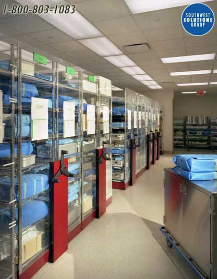 high density shelving sterile storage supply