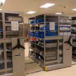 hospital high density mobile storage shelving