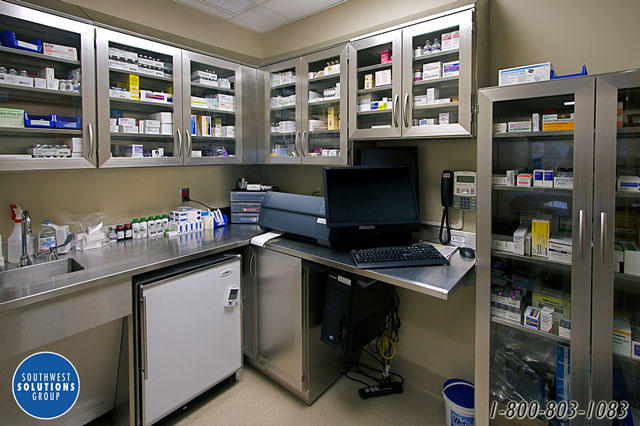 laboratory stainless steel cabinets with glass doors