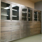 stainless steel cabinets with glass doors