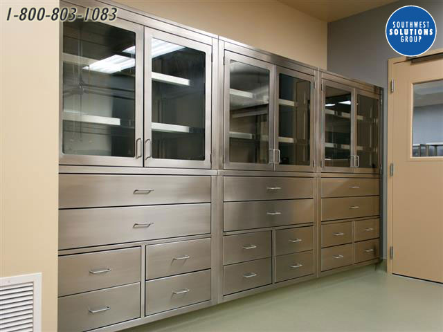 medical stainless steel wall drawer cabinets