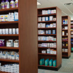 modular pharmacy casework storage shelves