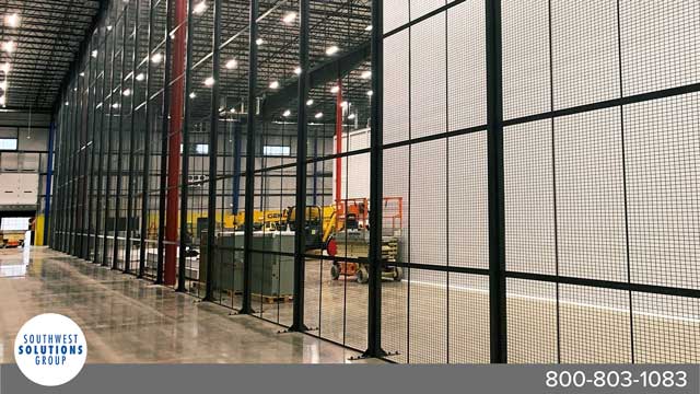Wire security cage partitions