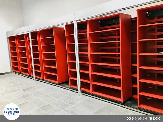 compact lateral sliding shelving