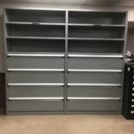 industrial shelving with drawers