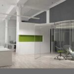 curved glass office walls