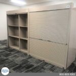 shelving units with doors