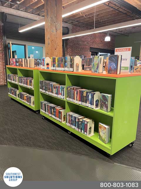 library book shelving on wheels
