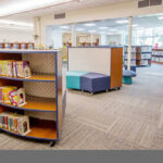 curved bookcases on wheels