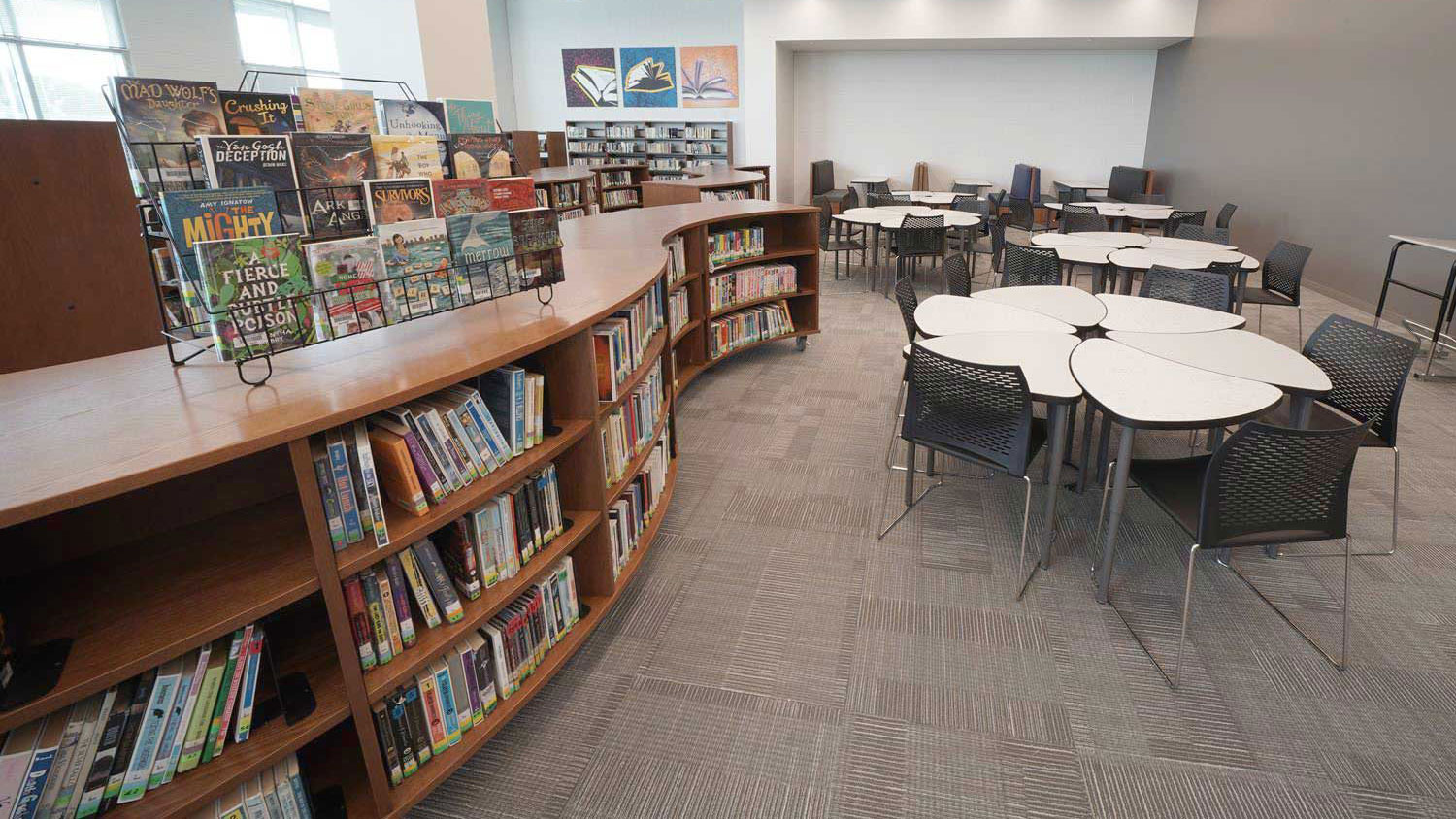 curved library shelving featured