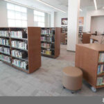 mobile curved library shelves