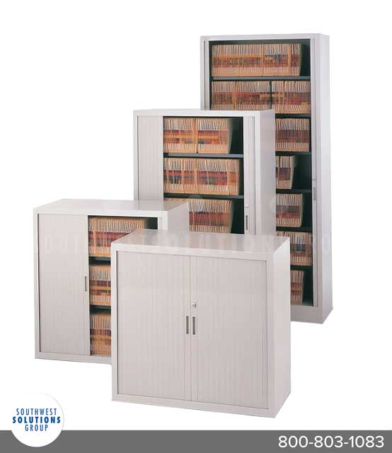variety stationary tambour door storage cabinets