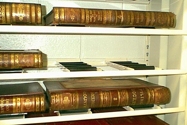 slide out roller shelves heavy deed book storage